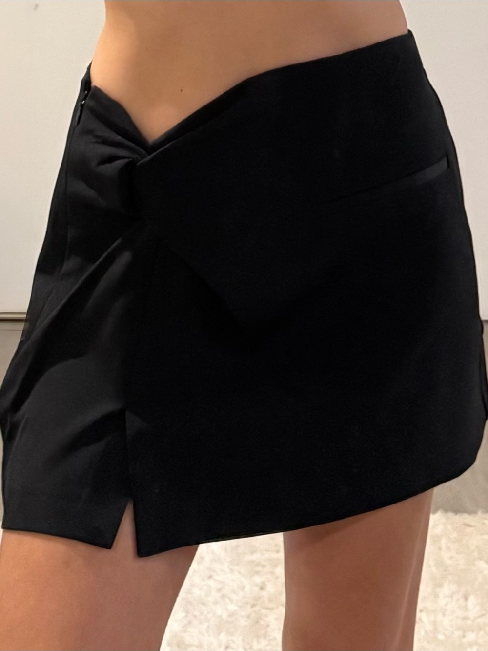 ASOS DESIGN tailored twist detail tux mini skirt in black